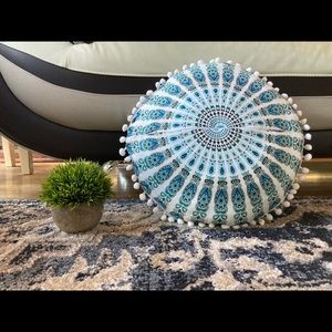 Blue White Mandala Meditation Cushion